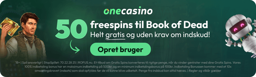 Illustration der viser One Casinos 50 freespins